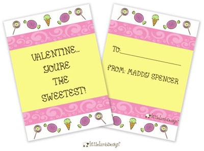 Little Lamb - Valentine's Day Exchange Cards (Candy)
